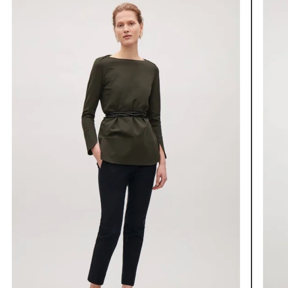 COS Olive Rounded Sleeve and Bottom Top
